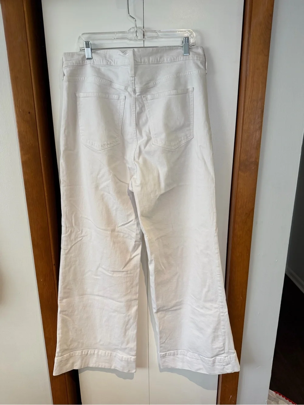 J.Crew Wide-Leg Denim Trouser in White (Style BM338) - Size 32